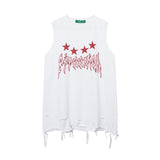 Men Vest Hiphop Loose Sleeveless T-shirt Sports Top