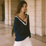 Women Knitted Sweater Spring and Autumn Sweater Loose off-the-Shoulder Bottoming Shirt Women's Sweater