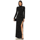 Women Dresses Sexy Long Sleeve Dress Long Evening Dress (Zns0409)