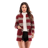 Women Knitted Sweater Autumn Long Sleeve Cardigan Knitted Hooded Sweater Coat