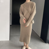 Women Knitted Two-Piece Set Autumn and Winter Suit Skirt Z822