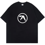 Aphex Twin Clothing  Punk Aphex Twin Print T-Shirt Oversize Hip Hop Men's Setwear