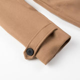 Women Coats Spring Long Woolen Coat Double Breasted Tie-Front Top