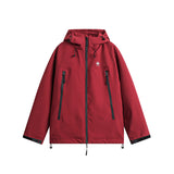 Unisex Winter Cotton Coat Zipper Pocket Decorative Hooded down Jacket Retro Loose down Jacket