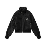 Women Jacket Autumn Leisure Stand Collar Zipper Pocket Cardigan Jacket