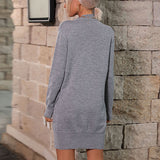 Women Knitted Sweater Autumn and Winter Turtleneck Woolen Skirt