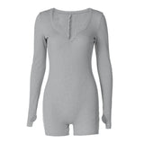 Women Jumpsuit Spring Sexy Slim Fit Bodysuit (Hawthaw0412)