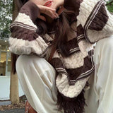 Women Knitwear Autumn and Winter Tassel round Neck Sweater Loose Sweater