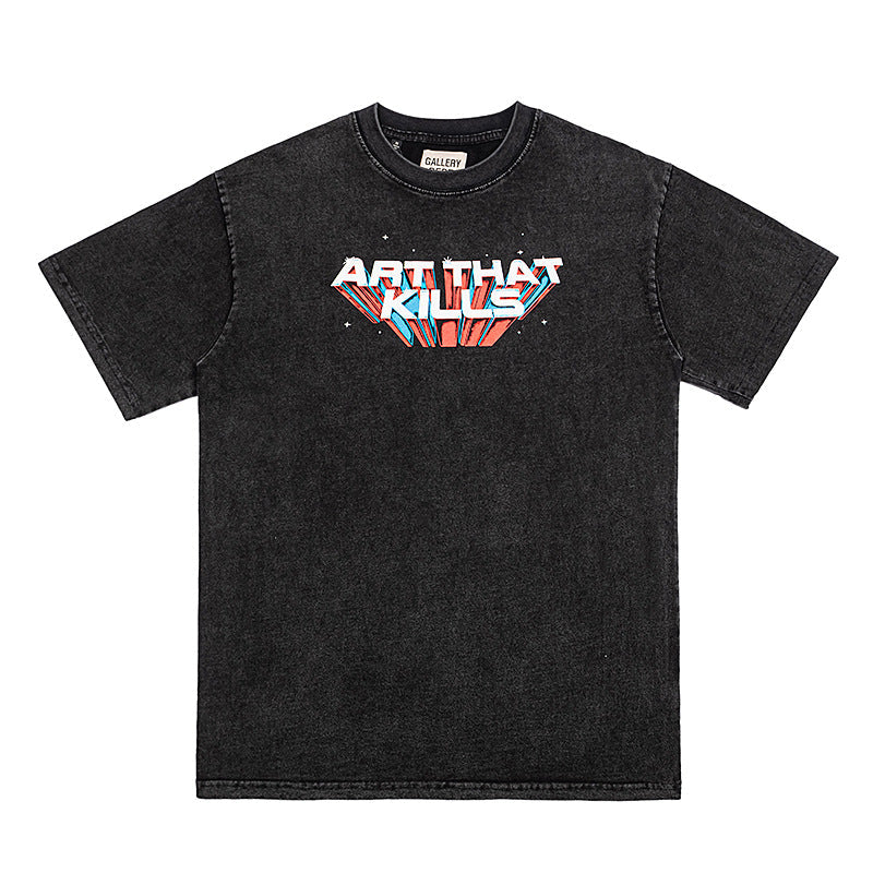 Gallery Dept T Shitrs Summer Distressed Large Size Short Sleeve Men