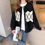 Women Knitwear Autumn Winter Retro Sweater Loose Knitted Cardigan