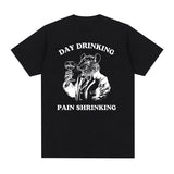 Day Drinking Pain Shrinking Vintage Rat Drawing T Shirt