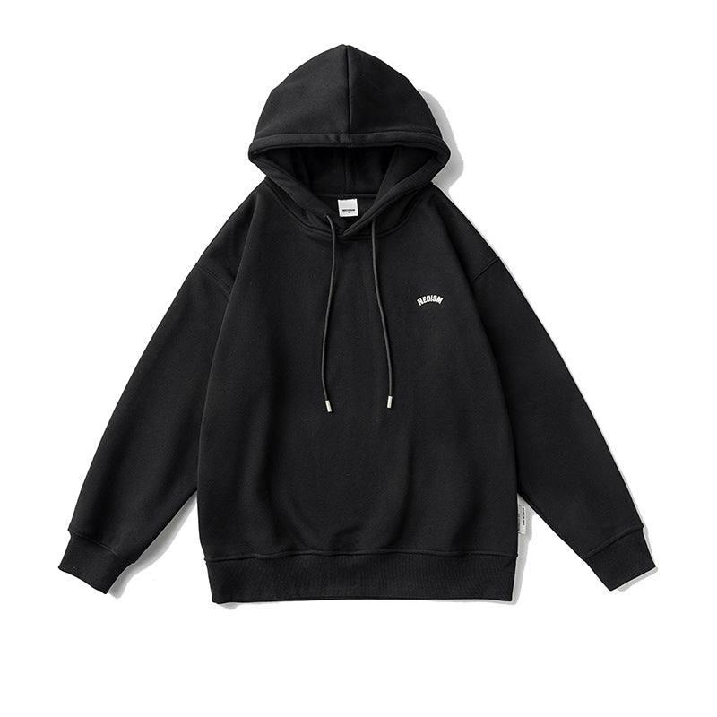 Unisex Winter Cotton Coat Winter Back Printed Hoodie Retro Loose Long Sleeve Top