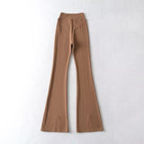 Women Sweatpants Spring Bell-Bottom Pants Solid Color Trousers