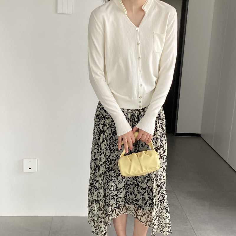 Women Cardigan Sweater Autumn Single Breasted Loose-Fitting V-neck Long Sleeves Knitted Sweater Cardigan 8t8306