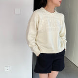 Women Winter Knitted Sweater Crew Neck Thick Sweater Autumn and Winter Leisure Loose-Fitting Long Sleeve Sweater X3058