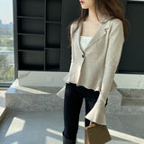 Women Cardigan Sweater V-neck Cardigan Woolen Coat Slim-Fit Short Coat Knitted Coat 8t8218
