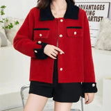 Women Knitwear Spring and Autumn Lapel Knitted Cardigan