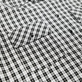 Women Trench Coat Black and White Plaid Long-Sleeved Shirt Women's Loose Casual