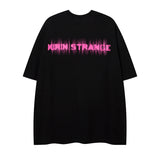 Men T Shirt Hip Hop Heart Graffiti Necklace Short Sleeve T-shirt