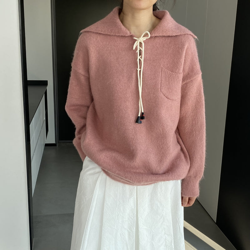 Women Winter Knitted Sweater Crew Neck Thick Sweater Winter Loose-Fitting Long Sleeve Sweater R8826