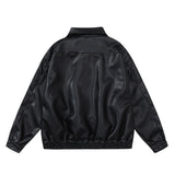 Unisex Jacket Fall Retro Lapels Leather Jacket