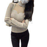 Women Knitwear Autumn and Winter Mesh Hollow Sweater