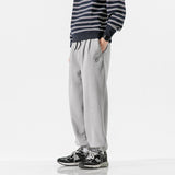 Men Pants Retro Drawstring Pocket Zipper Casual Polar Fleece Sweatpants