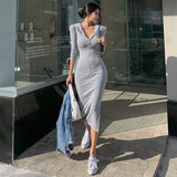 Women Dresses Long Sleeve Hip Skirt