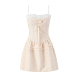 Women Dresses Spring/Summer Bow Lace Sling Dress (Xds0414)