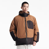 Unisex Winter Cotton Coat Zipper Pocket Decorative Hooded Cotton Coat