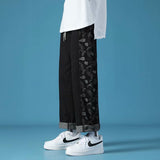 Men Jeans Paisley Jeans Summer Loose Casual Pants Retro Straight-Leg Pants