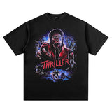 Mens Vintage Rock Band T-Shirt Michael Jackson Print Short Sleeve Loose VINTAGET Shirt