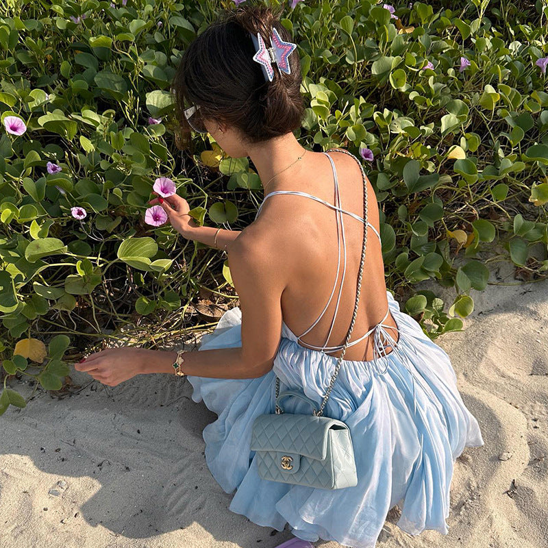 Women Dresses Summer Hip Skirt Sexy Backless Holiday Dress