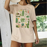 Cactus Printed T Shirt I'd Say Go to Hell Letter Funny Quete