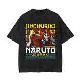Washed and old retro short-sleeved T-shirt