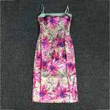 Women Evening Dress Floral Strap Dress