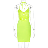 Women Dresses Spring Bow Backless Short Dress (Bla0420)