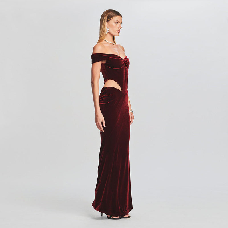Women Dresses Sexy Velvet Dress Long Dress (Zns0409)