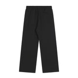 Men Sweatpants Solid Color Simple Exercise Casual Pants Straight Wide Leg Sweatpants