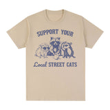 Support Local Street Cats Raccoon Opossum Meme T Shirt Men