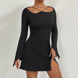 Women Dress Autumn and Winter Hip Skirt Sexy Long Sleeve Dress