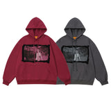 Men Hoodie Flocking Embroidered Couple Hooded Sweater