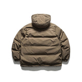 Unisex Winter Cotton Coat Zipper Pocket Hooded down Jacket Vintage Loose and Warm down Jacket