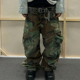 MIJKO Mens Vintage Pants MIJKO Men's Remaking Camouflage Overalls Casual Pants
