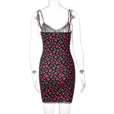 Women Dresses Autumn Sexy V-neck Lace Sling Dress
