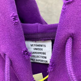 Vetements Hoodie Autumn and Winter VTM Wash Shabby Gradient Purple Loose Hooded Sweater