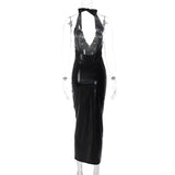 Women Dresses Summer V-neck Backless Dress