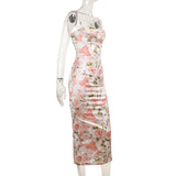 Women Dresses Spring Split Long Dress Lace Suspender Skirt
