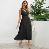 Women Date Dress Summer Slim-Fit Pleated Skirt