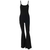 Women Jumpsuit Spring Sexy U Collar Backless Suspender Jumpsuit (Hawthaw0412)